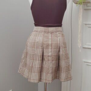 Hollister Plaid Tan Skirt High Rise like new